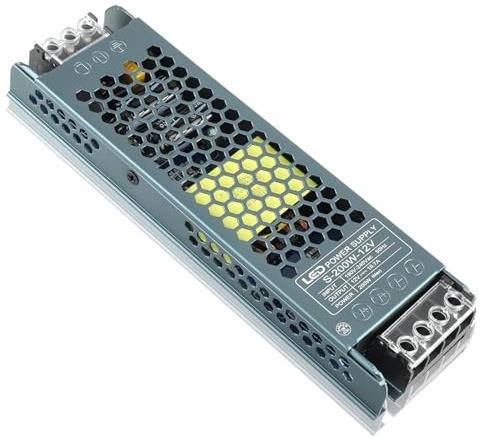 EPLZON 12 V DC 200 W LED Alimentación 16,7A Transformer de Voltaje Constante para Tira Led, Neón o Neón o Luces LED de Baja Tensión