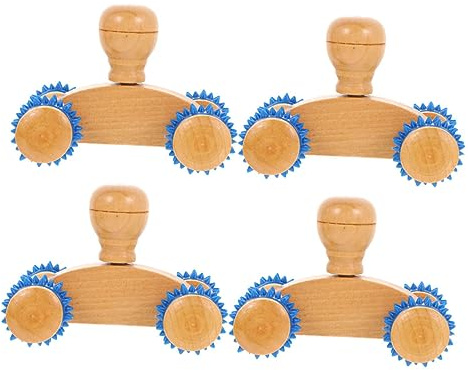 FRCOLOR 4 Stück Massageroller für Rücken und Beine zur Muskelentspannung und Triggerpunktmassage mit Ergonomischem Griff