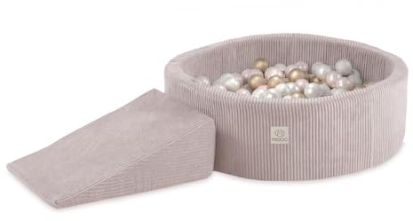 MISIOO Bällebad für Kinder mit Schaumstoff Bausteinen – 200 Bälle für den Indoor Spielplatz – Sicheres und kreatives Spielen für Babys