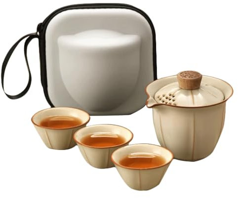ZZTWER Juego de Tetera Juego de té portátil de Viaje, vajilla, Taza, Tetera, Juego de té Moderno, Infusor de té para té Negro PU-er Juego de té portátil