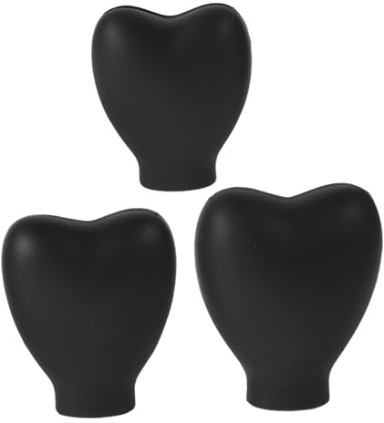 VICASKY 3stücke Silikonpinselabdeckungen Wiederverwendbar Für Foundation Bronzer Und Rougepinsel Reise Kosmetikpinsel Schutzschalen Herzform Schwarz