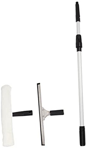 WRITWAA Raspador De Vidrio Telescópico Kit De Limpiacristales Escobilla Extensible para Limpieza De Cristales para Ventanas Altas