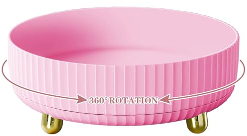 Bekeify 360° Rotante Porta Trucchi Organizer Make Up Organizer Scatola Portaoggetti Organizzatore per Trucco Grande Capacità Porta Cosmetici Profumo per Toeletta Bagno e Camera da Letto, Rosa