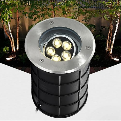 VSHENG Exterior Luz Empotrada En El Suelo Ángulo Ajustable Foco AC85-265V IP66 Resistente Al Agua Luces Enterradas para Jardín Camino Terraza Escaleras Luces De Paisaje(Blue,3W)