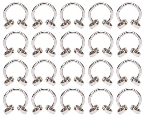 Haofy 20pcs C a Forma di Testa a Doppia Testa a Doppia Teste di Fibbie Rivetti in Lega di Zinco Compatto e Pratici Vari Progetti di Artigianato Accessori Fai -da -te per Ganci da