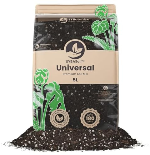 Sybotanica - Universal Erde 5 L – Premium Coco Blumenerde für Zimmerpflanzen, Torffrei & 180 Tage Bio-Dünger – Für Zimmerpflanzen-Liebhaber