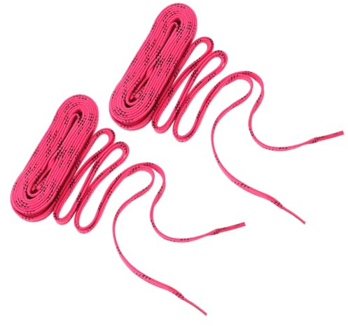 JOINPAYA Lacci per Pattini da Hockey Cerati Resilienti e Leggeri Elastici e Durevoli per Scarpe da Hockey e Pattini su Ghiaccio Rosa