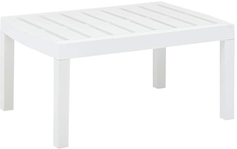 HaoChrymec Gartentisch Weiß aus Kunststoff, Witterungsbeständig und Pflegeleicht, Langlebig für Garten und Terrasse, Beistelltisch Outdoor, Balkon Tisch, Loungetisch Outdoor, 78 x 55 x 38 cm