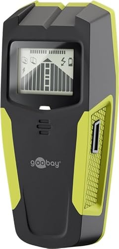 goobay Multidétecteur pour bois, métal et câbles électriques Détecteur de câbles 3 en 1 avec écran LCD, signal sonore, calibrage automatique - Scanner mural pour cloisons sèches, plafonds, sols-77833