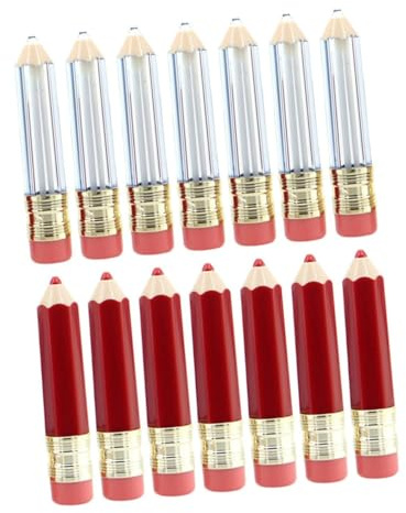 Generisch 14 Stück Teiliges DIY Lippenpflegestift Transparente und Rote Nachfüllbare Lippenöl Behälter Mini Lip Gloss Vials mit Pinsel Wiederverwendbare Lipgloss Tubes für Kosmetik und