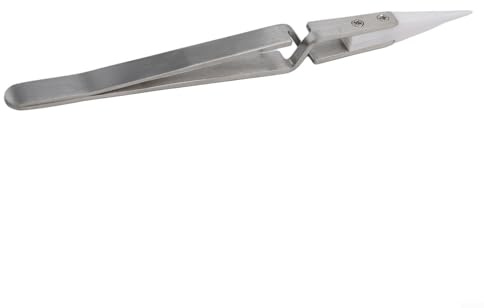 Pinzette elettroniche per saldatura con punta dritta, antistatiche e resistenti al calore, per riparazioni elettroniche di precisione, in acciaio inox, 1500 °C (B)