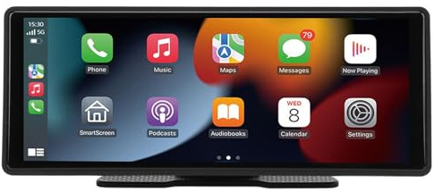 Tbest Stéréo Portable pour Voiture, Commande Vocale, Navigation GPS, écran Tactile 10,26 Pouces, Radio sans Fil Auto, FM AUX, Compatible avec Voitures, Camions, Camping-Cars