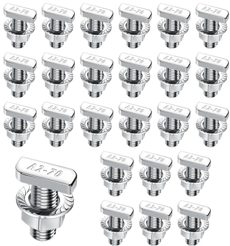 25 tornillos de cabeza de martillo StüCk, M8 x 20 mm, tuercas de dientes de bloqueo de acero inoxidable A2-70, juego de tornillos de cabeza de martillo con tuerca de brida, tornillos M8 duraderos para