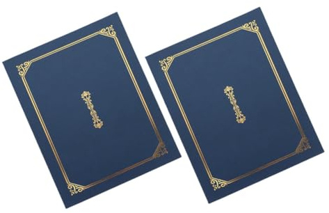 Zerodeko Porte-Certificats a4 2 PièCes Bleu Foncé Couverture Pour DiplôMe Rigide Dossier De PréSentation Officiel Pour RéCompenses Et Documents De Remise