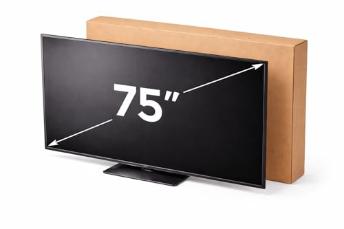Imballaggi Point Caja de televisión Embalaje TV Monitor Platos hasta 65 Pulgadas Resistente para Envío y Mudanza con Accesorios de Protección de Pantallas, Medida 150x87x17cm Juego de 1 (TV 75 inch)