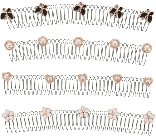 ibasenice 4pcs Invisible Hair Holder Comb Fixer for Women Wide Comb for Wavy Hair for Women and Daily Use