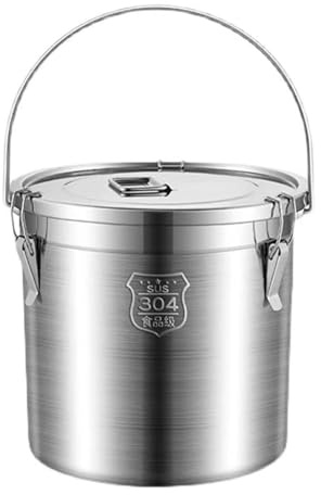 Pentola Per Zuppa Di Pesce, Secchio Per Zuppa In Acciaio Inossidabile 304/Secchio Sigillato/Secchio Per Trasporto, Serbatoio Per Vino, Per La Conservazione Di Acqua E Latte(12L)