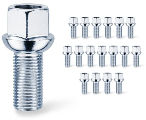 20 x hjulskruvar M14 x 1,5 x 27 mm kulkoppling R13 hjulbultar SW 17 – för VW & för Audi Original aluminiumfälgar och stålfälgar – Plug & Play – fälgar och hjul med kulkrage A/G R13 – för Seat – för