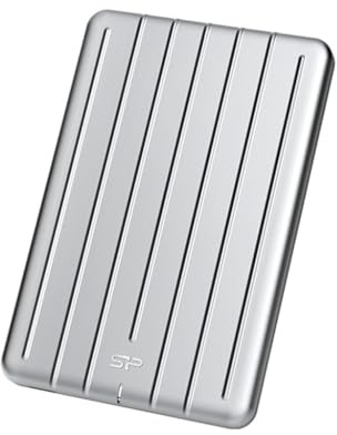 Silicon Power 2TB Rugged Portable Hard Drive, 100% Aluminium Slim Case (12 mm.), LED Indicator, Shockproof up to 1.22m, Type C to USB 3.1