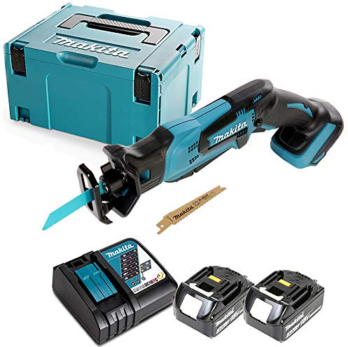 Makita DJR183 18V Mini Reciprocating Saw with 2 x 3Ah Battery, Charger & Case