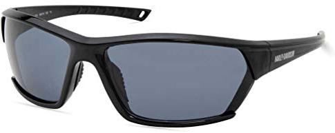 Harley-Davidson Men’s Sunglasses – Contemporary Rectangle Shades with Smoke Gray Lenses & Shiny Black Frame, UV Protection