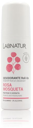 Labnatur Desodorante Rosa Mosqueta Roll-On – 75ml – Sin Alcohol ni Aluminio – Piel Sensible – Natural y Vegano – Regenerador e Hidratante – Hecho en España
