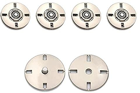 5Pcs/Set Snap Buttons Metal Buckle Buttons Invisible Buckle for Coat Clothing Sewing Accessories (#18 Pearl Nickel, 21mm)