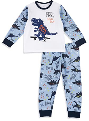 Chicco Pojkar drake pyjamas långärmad i bomull pyjamas, Vit, 4 år