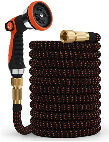Flexiflow Expandable Garden Hose with 10 Function Spray Gun | Expandable Hose - 15m / 50 feet