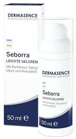 DERMASENCE Seborra Light Gel Cream 50 ml, Gel crema viso con Acido Salicilico schiarente, Gel crema viso pelle grassa calmante e lenitiva, Gel crema brufoli viso con Vitamine E e C