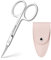 ACWOO Tijeras Uñas, Tijeras Cortauñas Curva Extra Afiladas con Funda, Tijeras Manicura Profesional Acero Inoxidable, Tijeras Pequeñas de Belleza para Cejas/Uñas/Vello Facial/Bigote/Nariz Vello (Rosa)