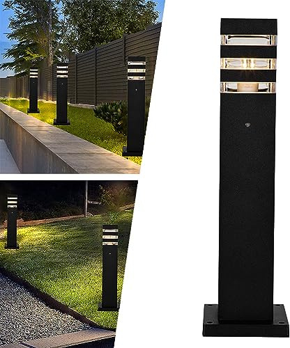 Mengjay Lampada da Palo Esterno - Lampada da Giardino a Colonna Impermeabile per Prato e Walkways (A)