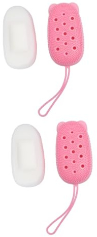 FRCOLOR 2 cepillos de baño de silicona para masaje, leche limpiadora