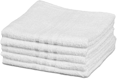 Generico BIANCHISSIMO SPUGNA TELO E ASCIUGAMANI HOTEL - 100% SPUGNA DI PURO COTONE RITORTO ADATTA A LAVAGGI FREGUENTI - CERTIFICATI OECO-TEX (6 ASCIUGAMANI 40X60 CM)