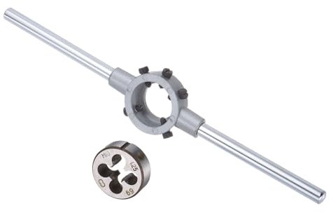 CoCud Juego de Mango de Terraja Terraja de Rosca M10x1.25 para 30mm OD/Kit de Herramientas de Llave para Terrajas M10-M11 - (Aplicaciones: para Reparación de Roscas) 1 Juego