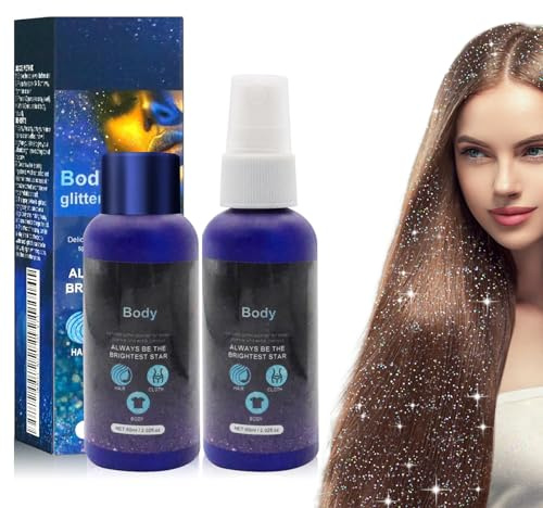 Glitzer body Sprayer Haare und Körper,2pcs Glitzer Haarspray Glitzerspray Körper Glitzerspray für Haare Kleidung für Arbeit, Dating, Treffen, Bühnenauftritt