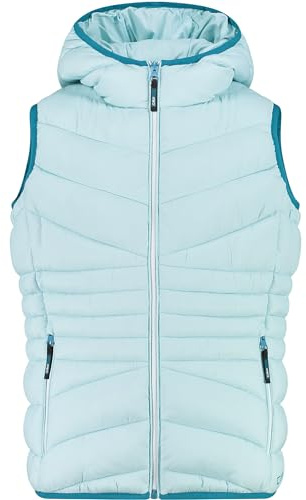 CMP Unisex Kinder Gilet Da Bambina In Nylon Con Cappuccio Fisso Vest, Grün, 176 EU