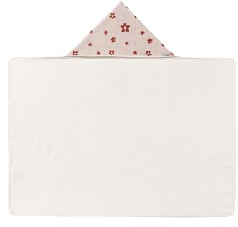 Sterntaler Kapuzenbadetuch 100x70 cm Bauernhof - Badetuch mit Blumen Allovermotiv auf der Kapuze - Babybadetuch aus saugfähiger Baumwolle, Ecru