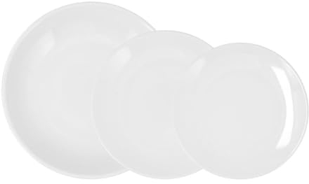 Bidasoa Glacial Coupe Vajilla 18 Piezas Porcelana Blanca Coupe 18 Piezas - 6 Personas Porcelana Apto Microondas