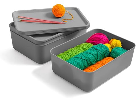 Iris Ohyama, 3er-Set 12L, aufbewahrungskörbe aus Kunststoff, Vielseitige Ordnungsbox, Stapelbar & platzsparend, Nachhaltige Organisation, BPA-frei, Körbe & Behälter für Büro & Küche, SNL-MD | Stapelbar, Plastikbox, Aufbewahrung Bad, für Schafzimmer, Spielzimmer, Schreibtisch, Sans BPA