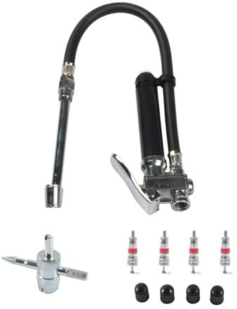 YIGZYCN 12 Zoll Flexible Luftreifendruckmessgeräte Reifenfüllgeräte 20–120 Für PKW LKW 1/4NPT OffsetDoppelkopffutter
