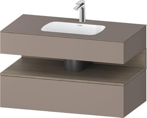 Duravit Qatego lavabo encastrado con base de lavabo consola, 1000x550x600mm, nicho roble terra, QA4786035, Color: Basalto