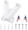 PEUTIER Soporte para Mástil Bandera Doble, Soporte Montaje Asta Bandera Aleación Aluminio Primera Calidad Forma V Soporte Asta Bandera Resistente Soporte Asta Bandera Doble Doble Ranura(Blanco)