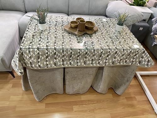 Genérico Ropa de Mesa Camilla Tejido Rústico Terciopelo Elegante Extragrueso - Color Beige Topo - Varias Medidas - Falda Mesa Camilla, Enaguillas, Enaguas, Ropa Chenilla (140 x 80 cm (72 cm de Alto))