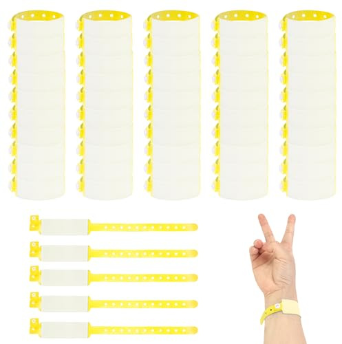 Einlassbänder Eintrittsbänder, 50Pcs Einweg Id Handgelenk Band Erwachsene Wasserdichte PVC Teens Sicherheits ID Armband für Festival Party Krankenhaus Konzert