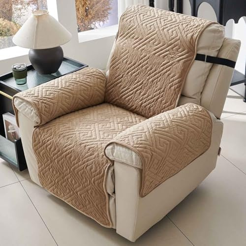 MTHGH Sesselschoner Sesselbezug Sessel Überzug Relaxsessel Auflage with Adjustable Straps Armchair Protector Sofaschoner Rutschfes Sesselhusse Armlehnenschoner(#2,55x200cm)