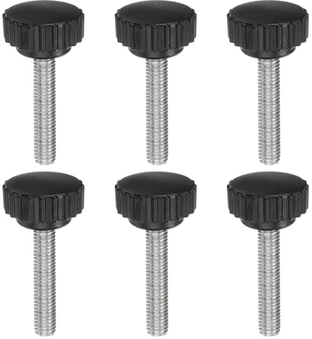 QUARKZMAN 6 Stück Rändelschraube M8 x 40mm Flügelschrauben mit Gewinde, Edelstahl 304 Knebelschraube 28 mm Rundkopf Klemmenschraube Klemmhebel Befestigungsschraube für Möbel Maschine
