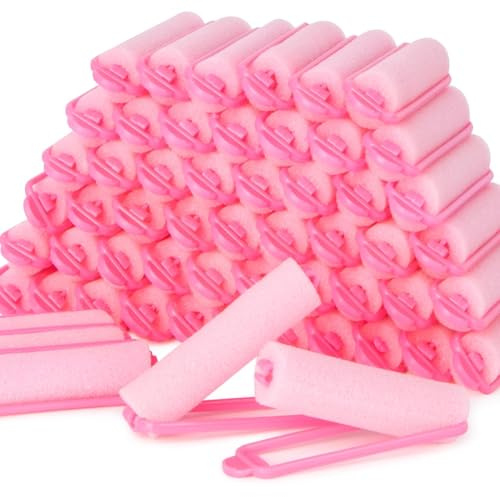 MAQIHAN 56 Stücke Schwamm Lockenwickler - Klein Weichschaum Lockenwickler für Heatless Curls Lockenwickler über Nacht Haarwickler für Kurze/Lang Locken Ohne Hitze Damen und Kinder