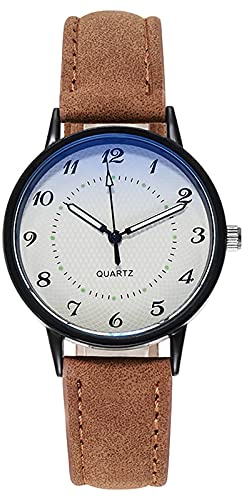 Time Watch Watch lysande damklocka kvartsur damklocka lättläsarklocka, Brun, En storlek