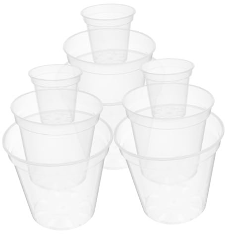 FONDOTIN Ensemble De 9 Pots De Fleurs pour Orchidées avec Trous De Drainage